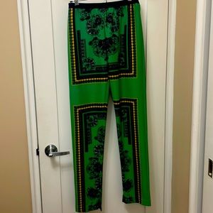 Green Paisley Print BCBG MaxAzria Dress Pant